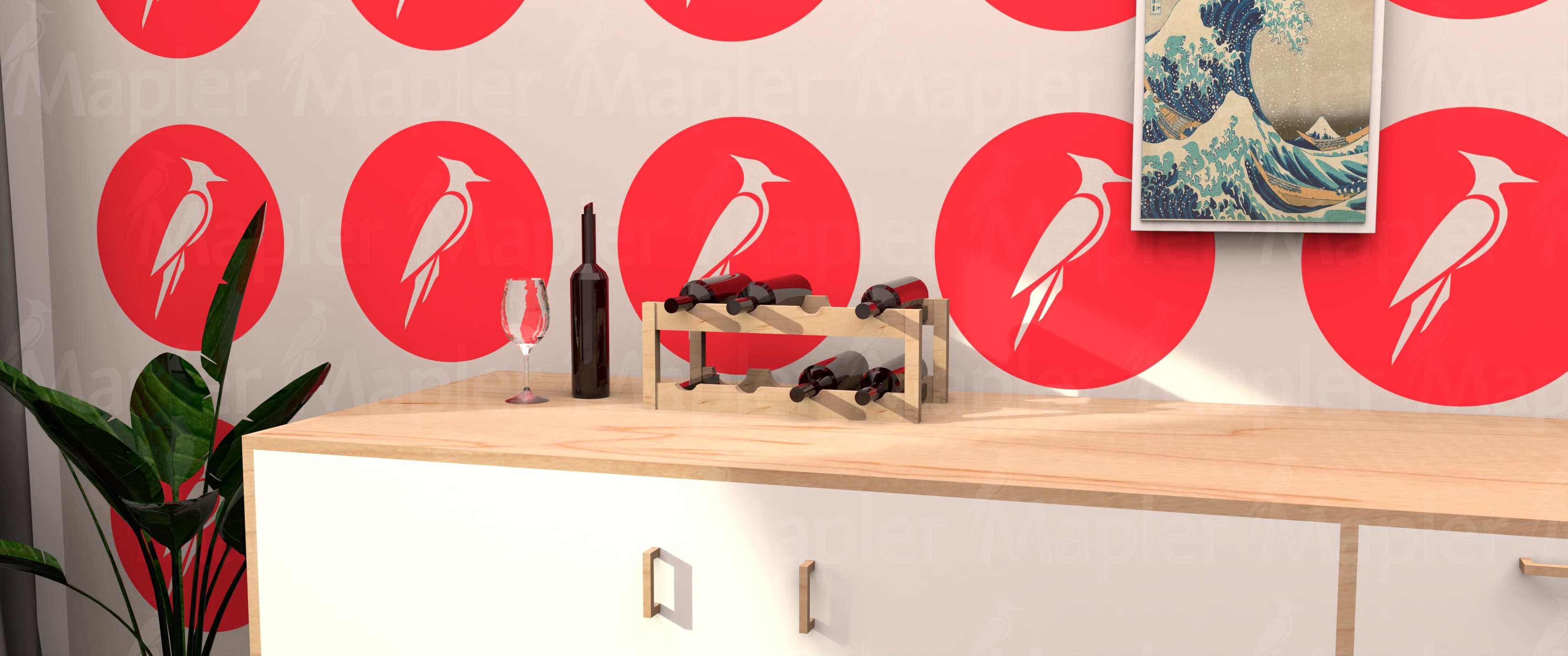 Porta vinos horizontal