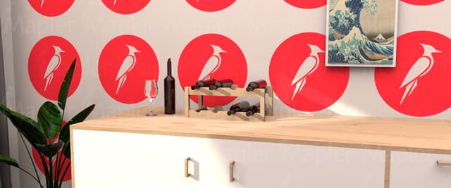 Porta vinos horizontal de madera para el hogar y el bar